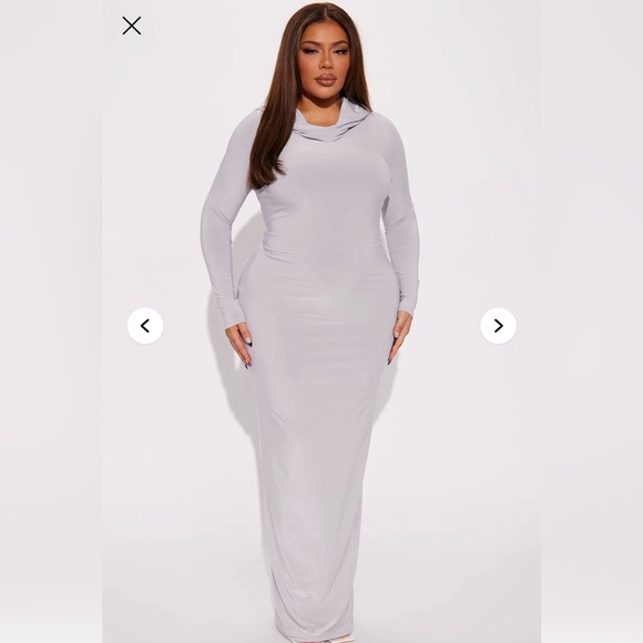 Fashion Nova Keep It Hood Long Sleeve
Maxi Dress - Silver - Picture 4 of 4